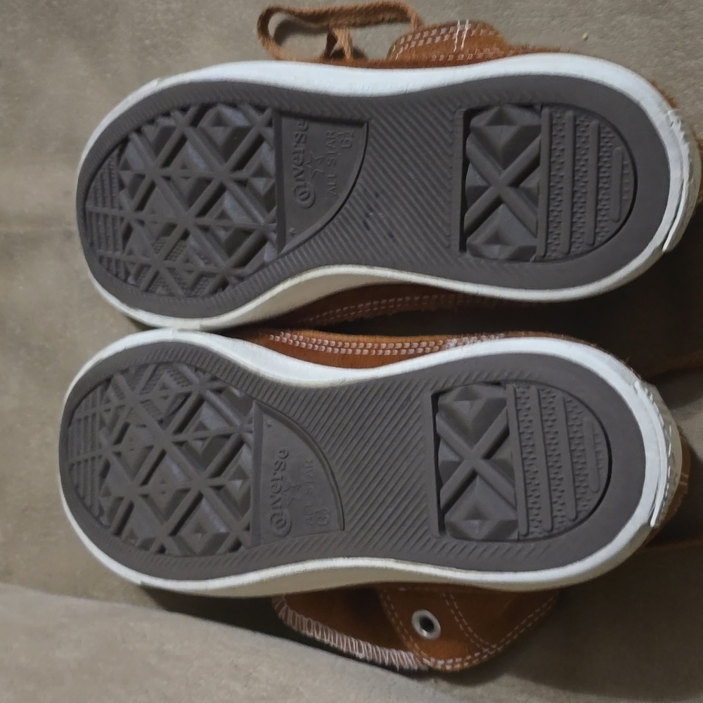 Converse High-Top Sneakers Burnt Orange Leather Unisex Womens 8, Men's 6.5 - Picture 8 of 10